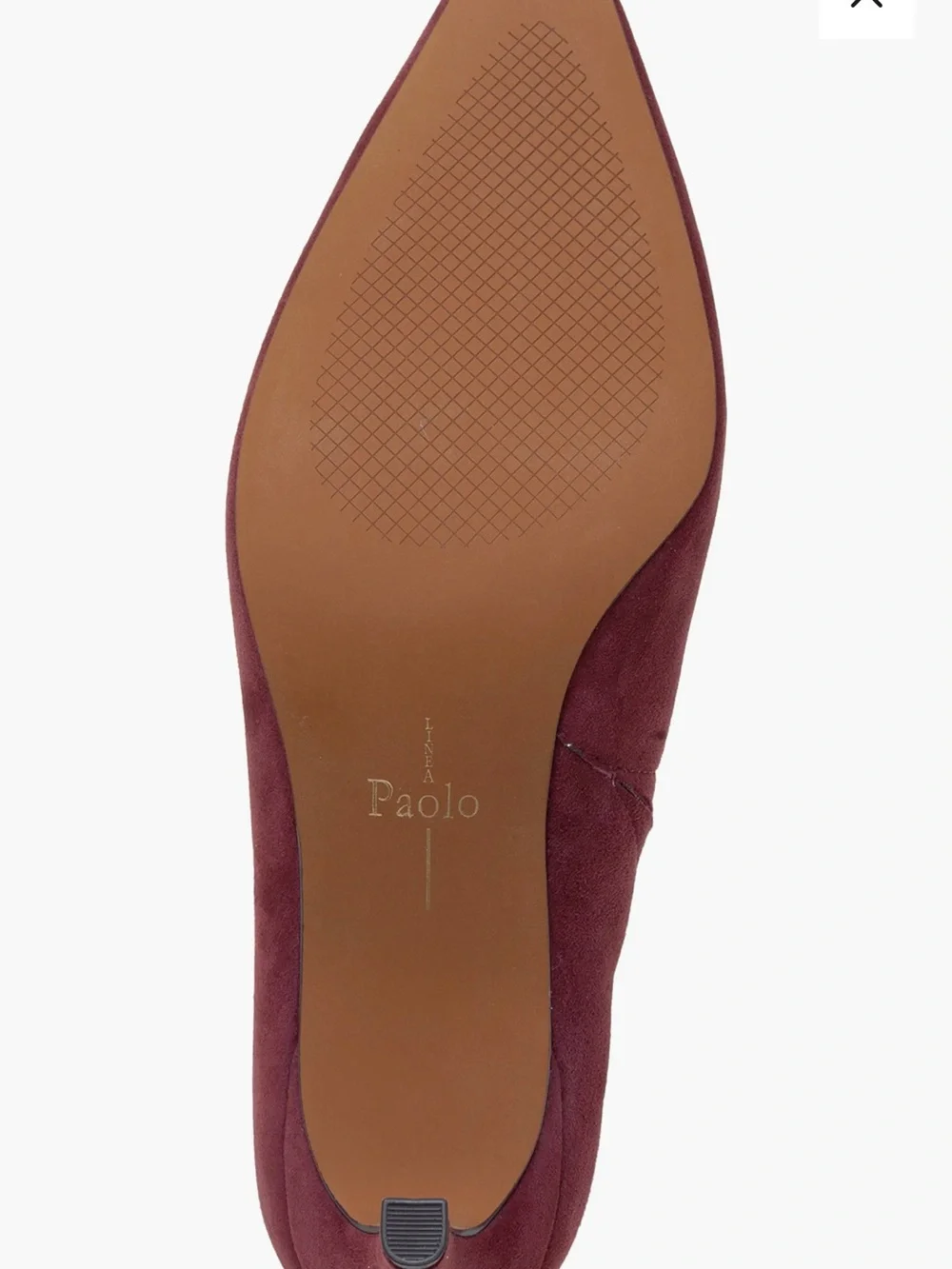 Linea Paolo Simone Burgundy Kid Suede Bootie Tapered Heel Pull On Style Size 9.5